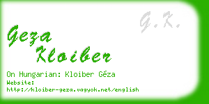 geza kloiber business card